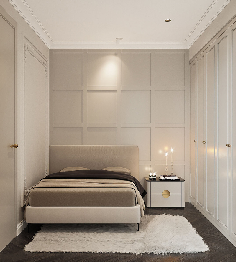 Phòng ngủ phụ cho khách với thiết kế đơn giản, tiện nghi và sang trọng